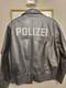 Vintage 1989 Original West German Polizei Black Leather RIRI Zip Jacket Rare L