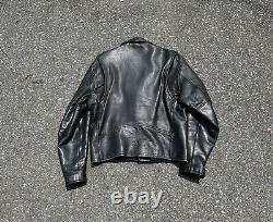 Vintage 1990s First Genuine Leather Motorcycle Jacket Punk Rock