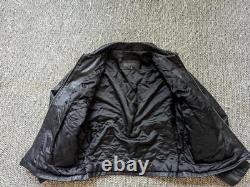 Vintage 1990s black BANANA REPUBLIC leather jacket M cowhide MOTORCYCLE harley
