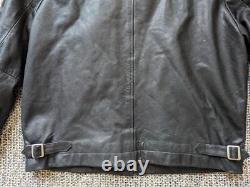 Vintage 1990s black BANANA REPUBLIC leather jacket M cowhide MOTORCYCLE harley
