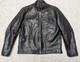 Vintage 1990s black CAFE RACER leather L motorcycle jacket COWHIDE jamin RACING
