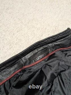 Vintage 1990s black CAFE RACER leather L motorcycle jacket COWHIDE jamin RACING