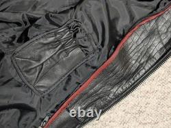 Vintage 1990s black CAFE RACER leather L motorcycle jacket COWHIDE jamin RACING