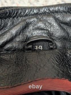 Vintage 1990s black CAFE RACER leather L motorcycle jacket COWHIDE jamin RACING