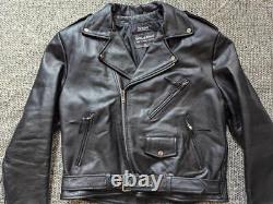 Vintage 1990s black WILSONS motorcycle jacket XL belted 46 punk BIKER mad max