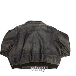 Vintage 1990s bomber EDDIE BAUER leather jacket M motorcycle PATINA brown