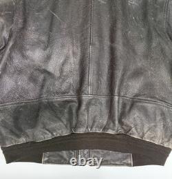 Vintage 1990s bomber EDDIE BAUER leather jacket M motorcycle PATINA brown