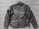 Vintage 1990s cowhide MOTORCYCLE leather jacket XL brown SKULL mayhem CAFE RACER