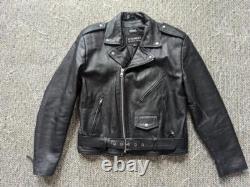 Vintage 1990s jacket WILSONS motorcycle jacket L black 44-46 belted BIKER madmax