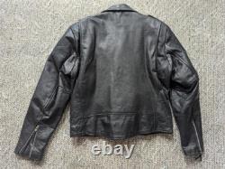 Vintage 1990s jacket WILSONS motorcycle jacket L black 44-46 belted BIKER madmax