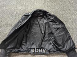 Vintage 1990s jacket WILSONS motorcycle jacket L black 44-46 belted BIKER madmax