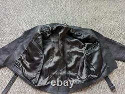 Vintage 1990s leather 3XL motorcycle jacket 50-52 black VENTED biker harley