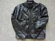 Vintage 1990s leather BIKER motorcycle jacket XL black CAFE RACER vented racing