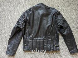 Vintage 1990s leather BIKER motorcycle jacket XL black CAFE RACER vented racing