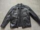 Vintage 1990s leather J CREW motorcycle jacket L black TRUCKER oarsman