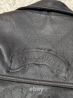 Vintage 1990s motorcycle jacket HARLEY DAVIDSON leather S black TRUCKER vented