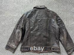Vintage 1990s motorcycle jacket L brown leather PATINA mad max 44 cowhide y2k Vintage 1990s motorcycle jacket L brown leather PATINA mad max 44 cowhide y2k