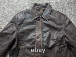 Vintage 1990s motorcycle jacket L brown leather PATINA mad max 44 cowhide y2k