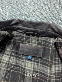 Vintage 1990s motorcycle jacket L brown leather PATINA mad max 44 cowhide y2k