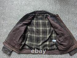 Vintage 1990s motorcycle jacket L brown leather PATINA mad max 44 cowhide y2k