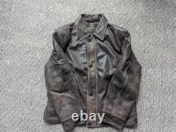 Vintage 1990s motorcycle jacket L brown leather PATINA mad max 44 cowhide y2k