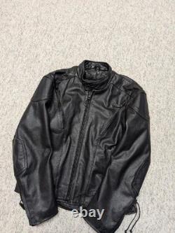 Vintage 1990s motorcycle jacket VENTED racing L black leather RAIDER cafe racer
