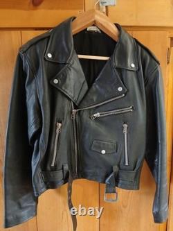 Vintage 1995 Genuine Leather Motorcycle Jacket Classic Style Size M