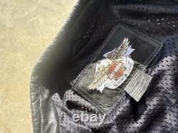 Vintage 2000s Harley davidson leather riding jacket Large men's black