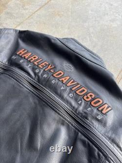 Vintage 2000s Harley davidson leather riding jacket Large men's black