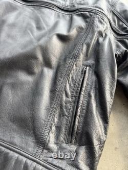 Vintage 2000s Harley davidson leather riding jacket Large men's black