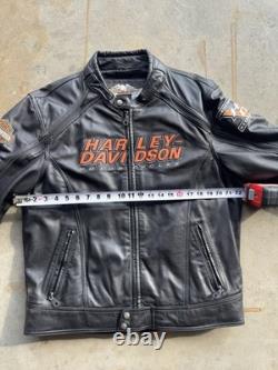 Vintage 2000s Harley davidson leather riding jacket Large men's black