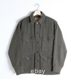 Vintage 30s Filson Wool Cruiser Jacket Forest Green Unique Snaps Distressed