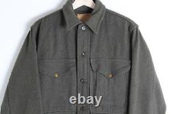 Vintage 30s Filson Wool Cruiser Jacket Forest Green Unique Snaps Distressed