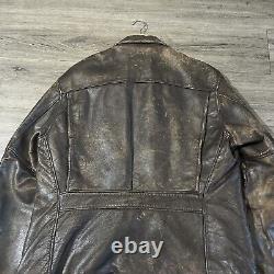 Vintage 40s Front Quarter Horsehide Patina Distressed Leather Jacket Size L