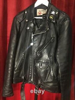 Vintage 42 Tall Leather Jacket Leather Shop Sears Hungry Ghost Custom Backprint