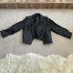 Vintage 50's 60's Leather Jacket Cafe Racer Biker Motorcycle Black