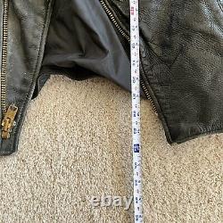 Vintage 50's 60's Leather Jacket Cafe Racer Biker Motorcycle Black