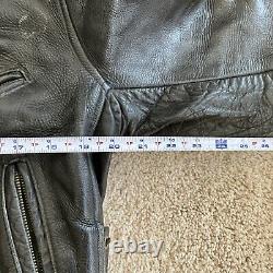 Vintage 50's 60's Leather Jacket Cafe Racer Biker Motorcycle Black