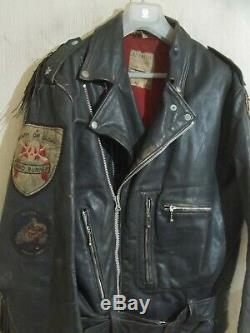 Vintage 50's Aviakit Lewis Leathers Fringed Bronx Motorcycle Jacket Size 46