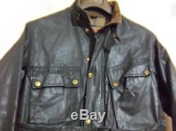 Vintage 50's Belstaff Trialmaster Chequered Flag Waxed Motorcycle Jacket Size M