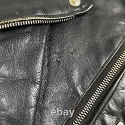 Vintage 50s Horsehide Leather Motorcycle Jacket Talon Zip Workwear Size 42