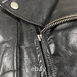 Vintage 50s Horsehide Leather Motorcycle Jacket Talon Zip Workwear Size 42