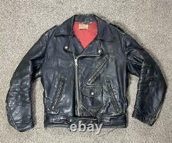 Vintage 60's/70's Steerhide Motorcycle Leather Jacket Men's Size Small Fidelity