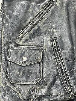 Vintage 60's/70's Steerhide Motorcycle Leather Jacket Men's Size Small Fidelity