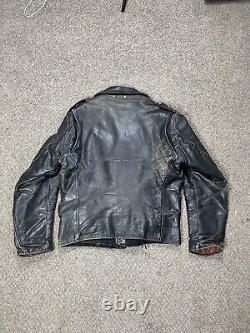 Vintage 60's/70's Steerhide Motorcycle Leather Jacket Men's Size Small Fidelity