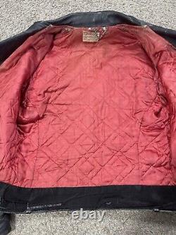 Vintage 60's/70's Steerhide Motorcycle Leather Jacket Men's Size Small Fidelity
