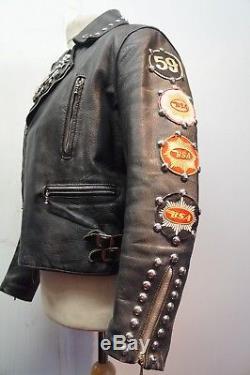 Vintage 60's D Lewis Leathers Rockers Motorcycle Jacket Size 42 Bsa Iom Tt Race