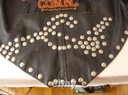 Vintage 60's Flaming Knights Motorcycle Club Studded Leather Vest