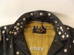 Vintage 60's Flaming Knights Motorcycle Club Studded Leather Vest