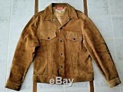 Vintage 60's LEVI'S E 70505 SUEDE LEATHER JACKET BIG E LARGE BROWN MADE IN USA